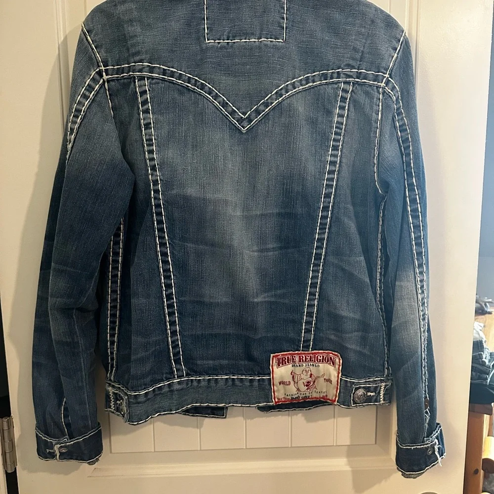 True Religion Indigo Denim Jacket with Contrast Stitching size small - Picture 6 of 7